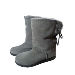 Muk Luks Ziggy Rodeo Boots NWT Gray Size 7 Suede Winter Cabincore Gorpcore